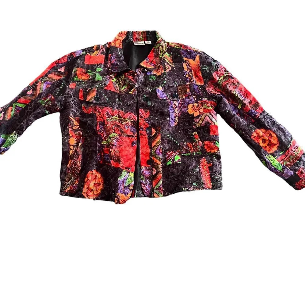 Chico's Multicolor Abstract Blazer